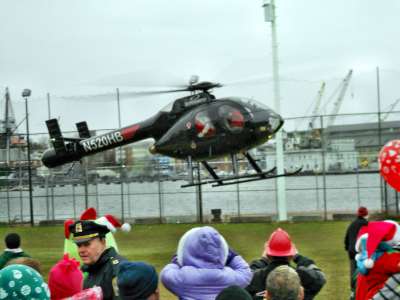 Santa Arriving by Chopper